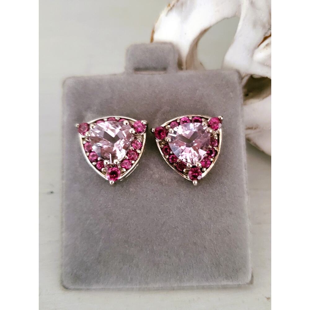 Lavendar Sterling Silver Stud Earrings